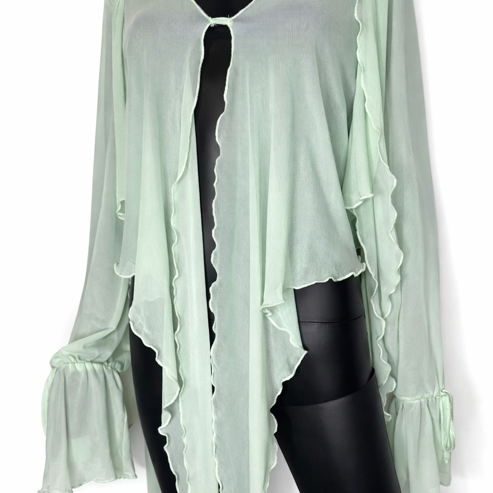SHEIN semi-transparent blouse with ties size 4xl